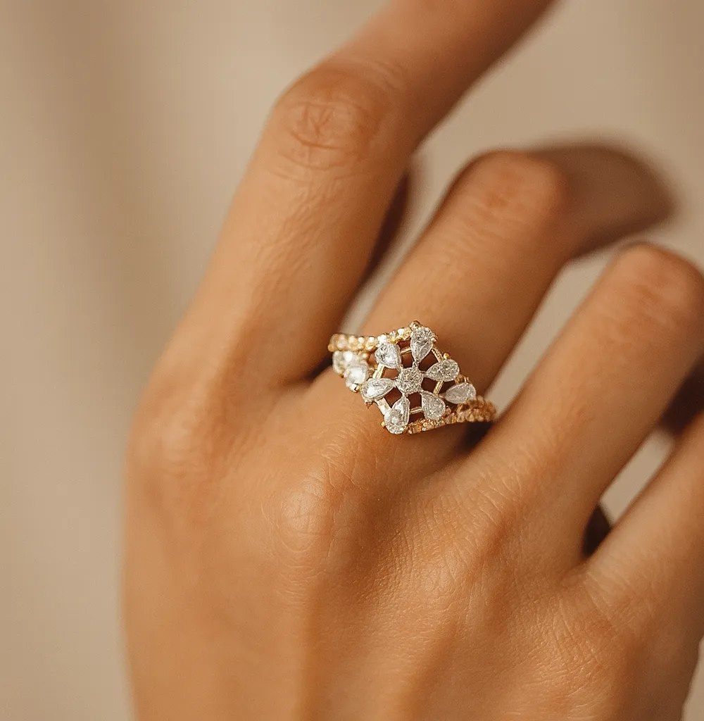 Diamond Cluster Ring