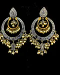Regal rose cut Chandbali Earrings