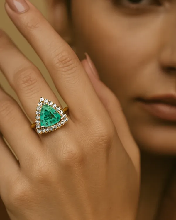 Trillion Emerald Ring