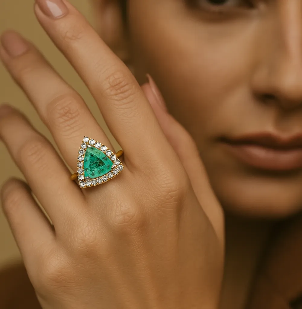 Trillion Emerald Ring