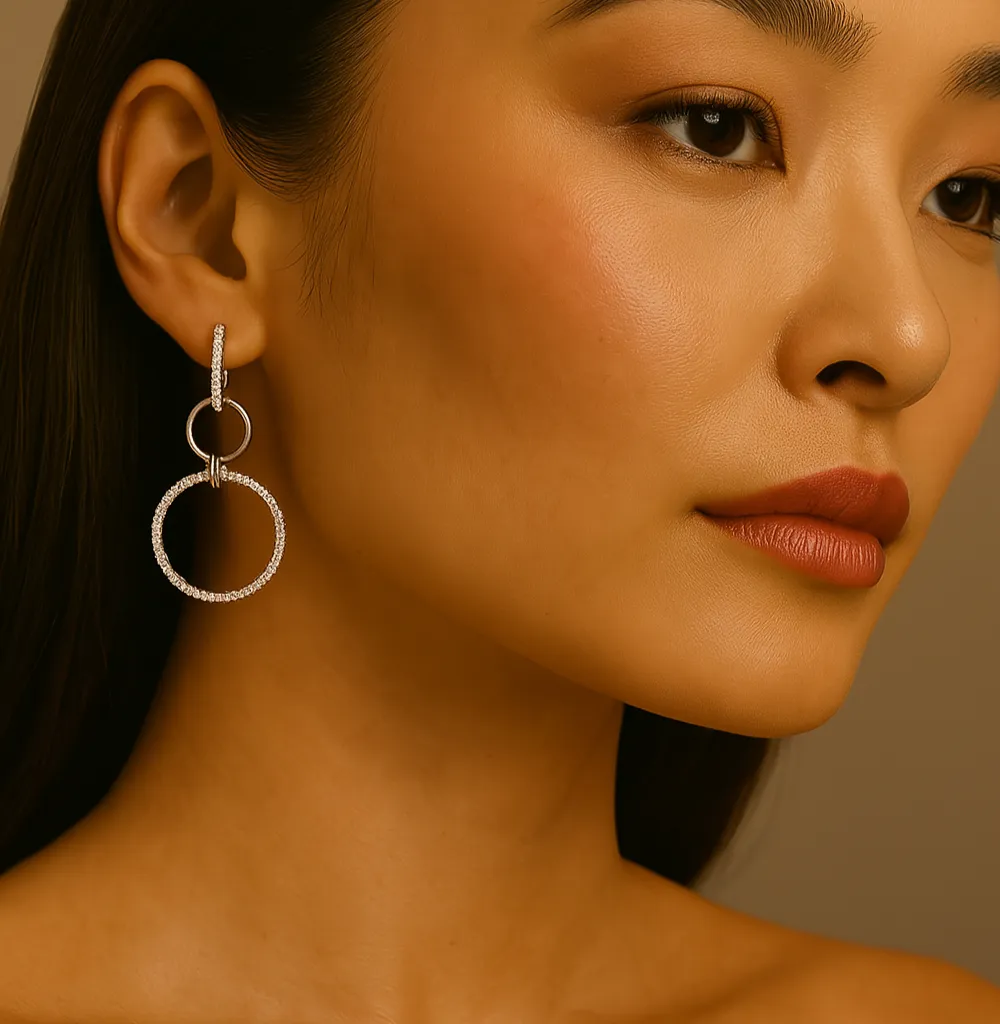 Diamond Double Hoops