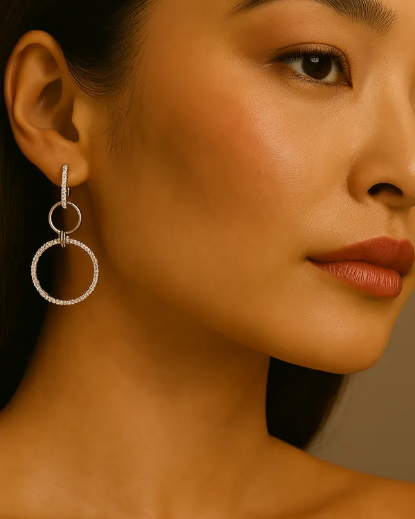 Diamond Double Hoops
